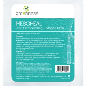 facial mask, mesoheal, poast-microneedling, collagen, mask